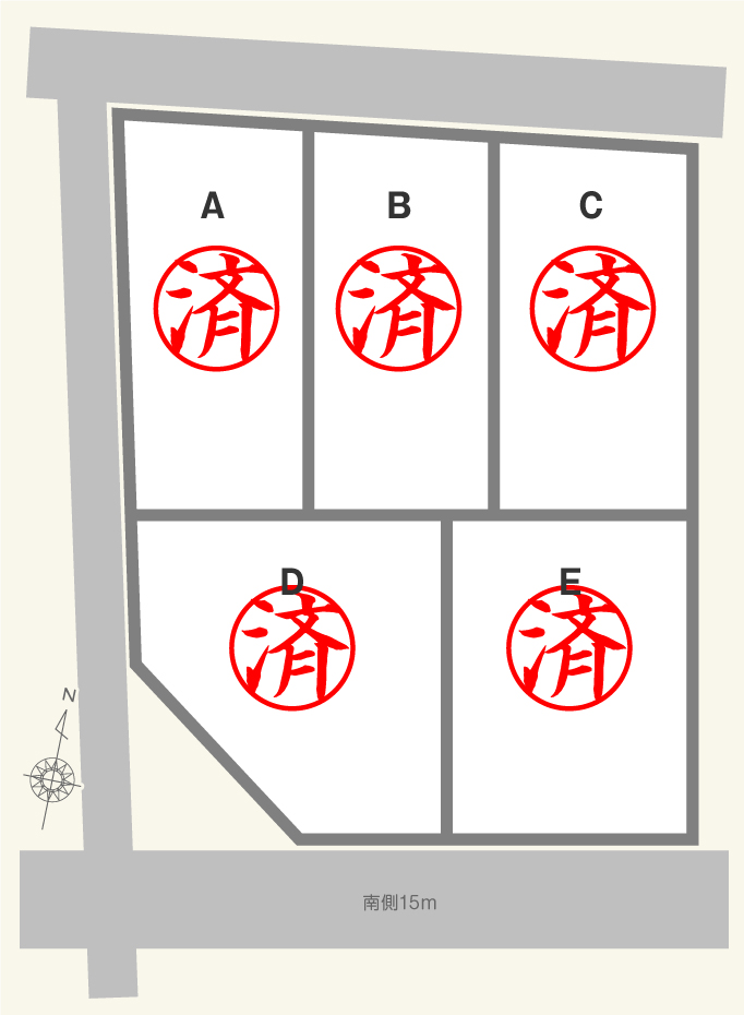 堀伊木材分譲地区画図