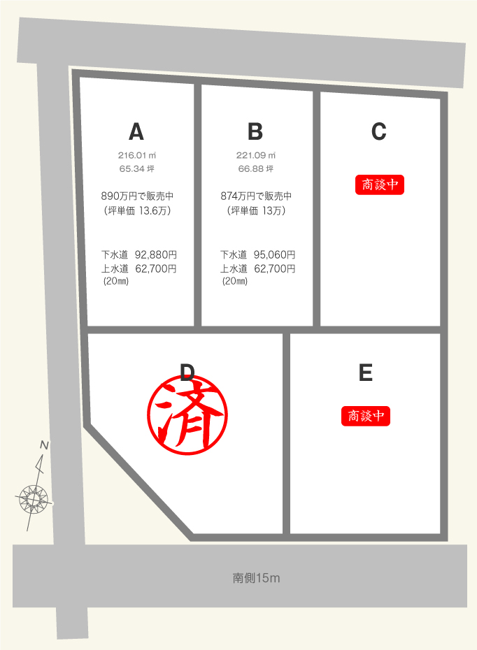 堀伊木材加茂分譲地区画図