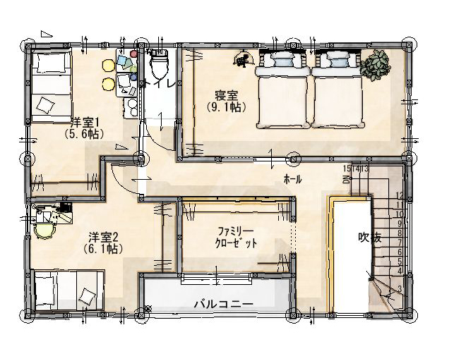 堀伊木材上真桑モデルハウス２F